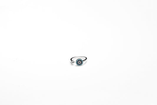 Silver Turquoise Topaz Adjustable Ring
