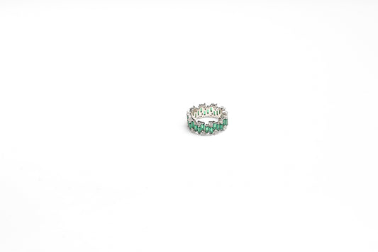 Silver Emerald Band