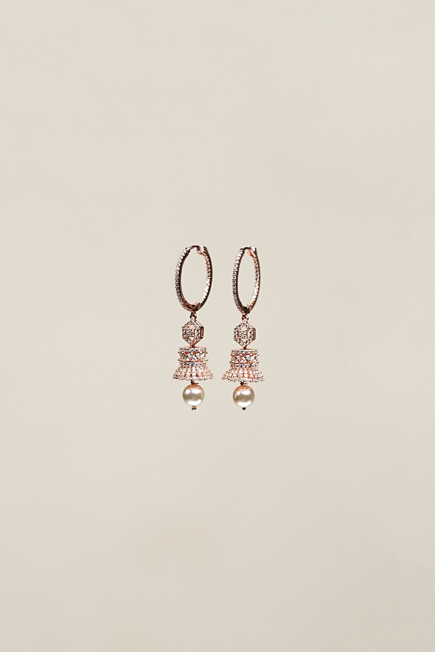 Rose Gold Fierce Love Pearl Jhumki Hoops