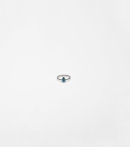 Silver Azure Tear Ring