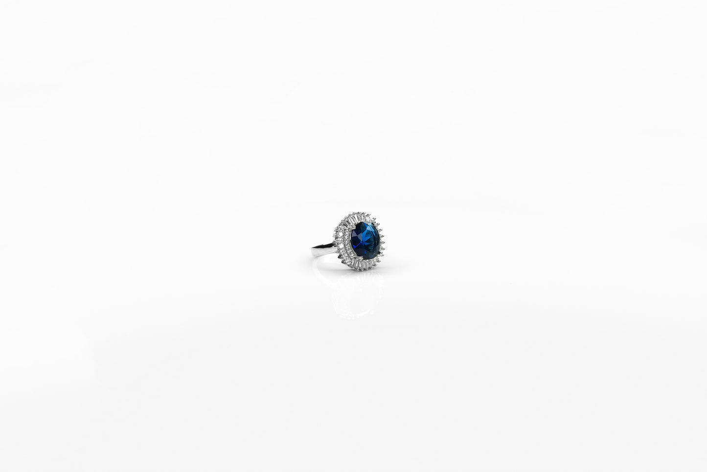 Silver Serene Sapphire Ring