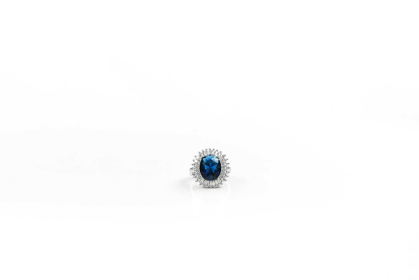 Silver Serene Sapphire Ring