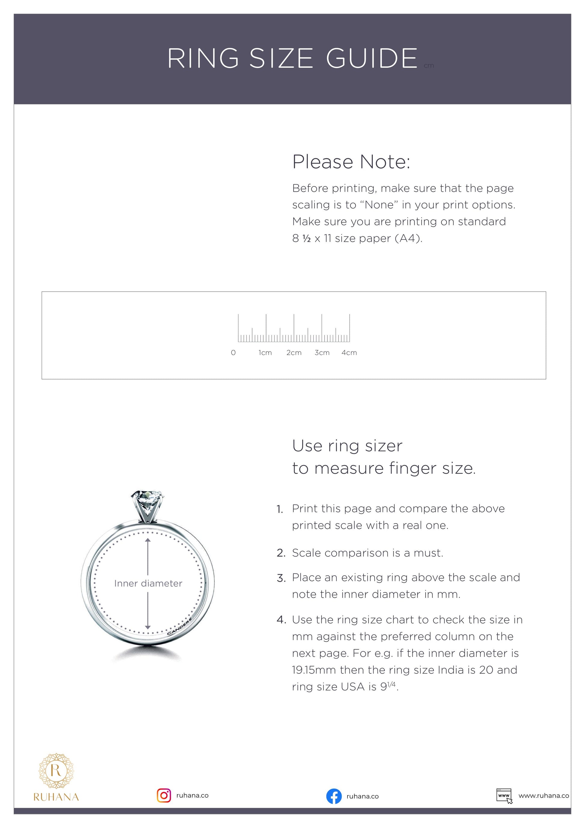 Cm online in ring size
